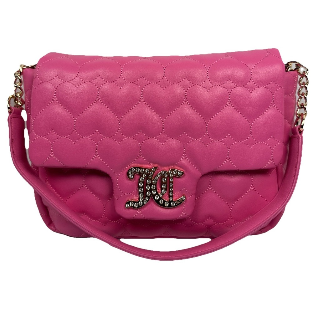 Juicy Couture Brighter Than A Diamond Pink Heart Quilted Shoulder Bag NWT‎